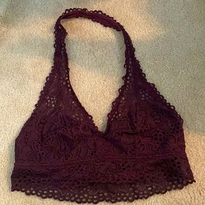AERIE Halter Bralette Maroon size L